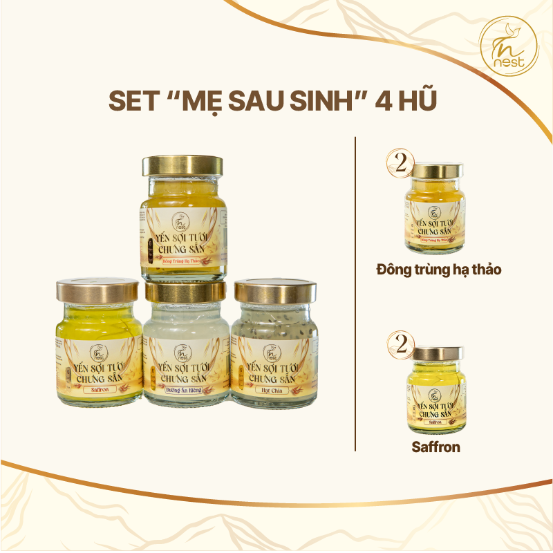 SET YẾN 4 HŨ DÀNH CHO MẸ SAU SINH