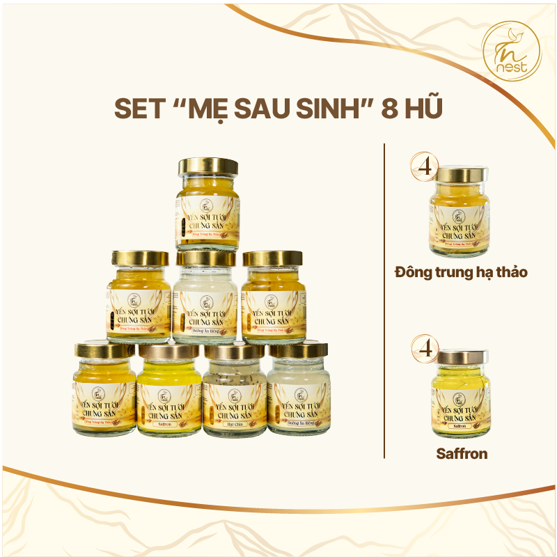 SET YẾN 8 HŨ DÀNH CHO MẸ SAU SINH