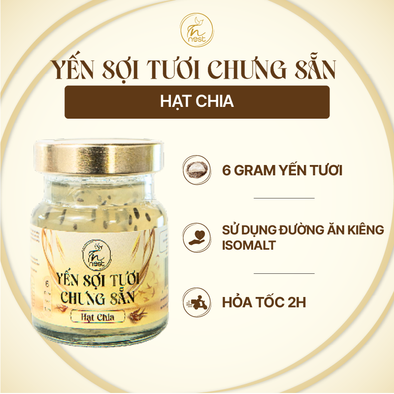 Yến Sợi Tươi Chưng Sẵn Hạt Chia