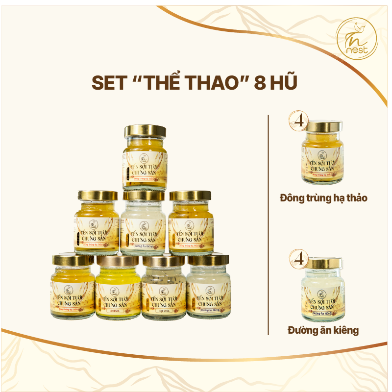 SET YẾN 8 HŨ DÀNH CHO NGƯỜI CHƠI THỂ THAO