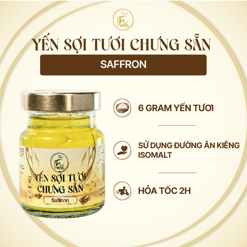 Yến Sợi Tươi Chưng Sẵn Saffron