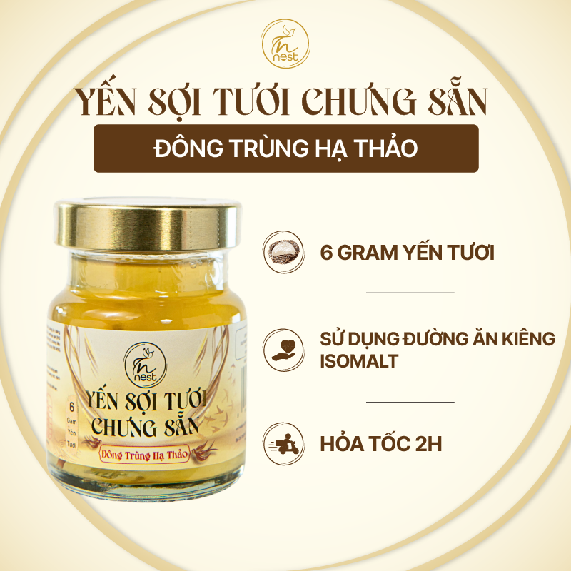 Yến Sợi Tươi Chưng Sẵn Đông Trùng Hạ Thảo