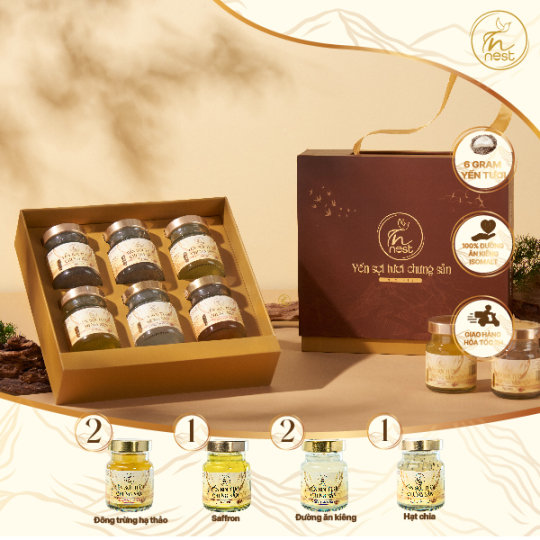 HỘP QUÀ TẶNG CAO CẤP 6 HŨ - MIX VỊ