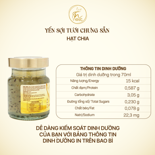 Yến Sợi Tươi Chưng Sẵn Hạt Chia