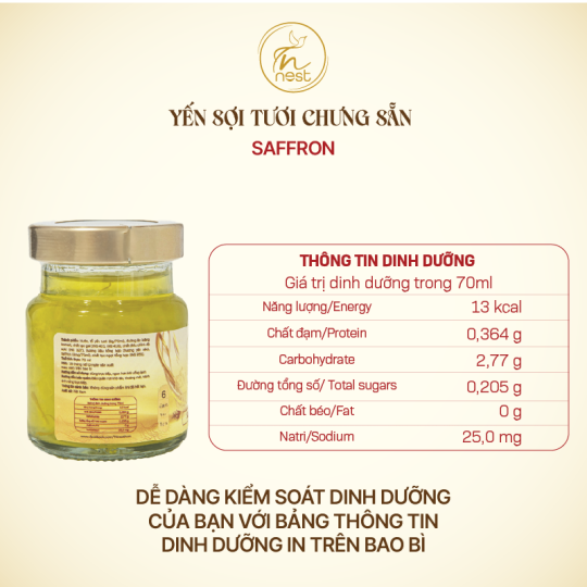 Yến Sợi Tươi Chưng Sẵn Saffron